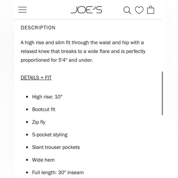 NWOT Joe’s Jeans Molly Petite Flare Light Wash Comfort Stretch Jeans Blue 27 - Picture 8 of 9